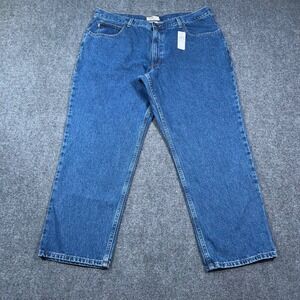 NWT LL Bean Natural Fit Jeans Mens 40x28 Straight Leg Stonewash Denim Blue Loose